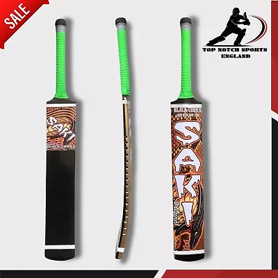 Tape Ball BAT Saki Cricket Adult Tennis Soft BALL Bat Black Cobra Green Grip • £39.89