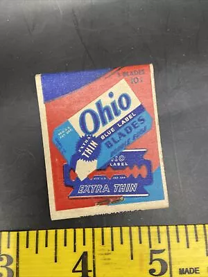 1940s PLA-SAFE + OHIO RAZOR BLADE ADVERTISING MATCHBOOK COVER { 2 SIDED } • $5