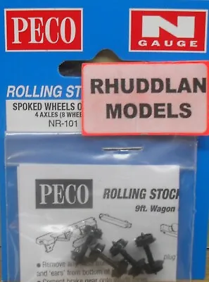 Peco Accessories Nr-101 Spoked Wheels On Axles (8 Wheels) - N Gauge • £4.25