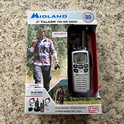 NEW Midland X-Talker LXT600VP4 2-Pk 30-Mile 36-Channel Two-Way Radios Headphones • $49.99