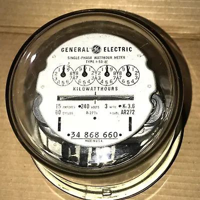 Vintage GE General Electric I-50-S I50S Kilowatt Hour Meter House ZERO's • $129.95