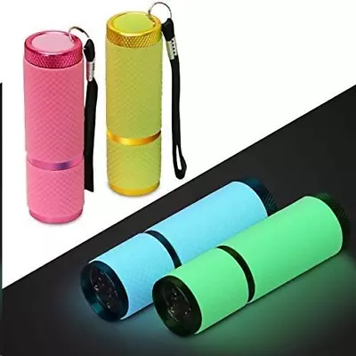 AHIER 9 LED Glow In Dark Flashlights 4 Pack Rubber Coated Small Flashlights For • $15.52