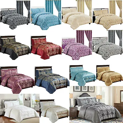 $40.18 • Buy Jacquard Quilted Bedspread Comforter Set Throw Double King Super King Bed Size