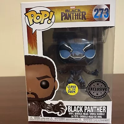 Marvel Black Panther #273 Blue Glow In The Dark Funko Pop Exclusive New • £9.99