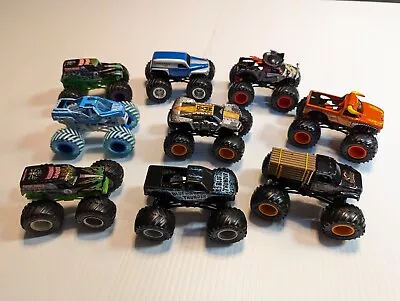 Hot Wheels Monster Jam Monster Trucks 1:64 Lot Of 9 Vehicles • $15.25