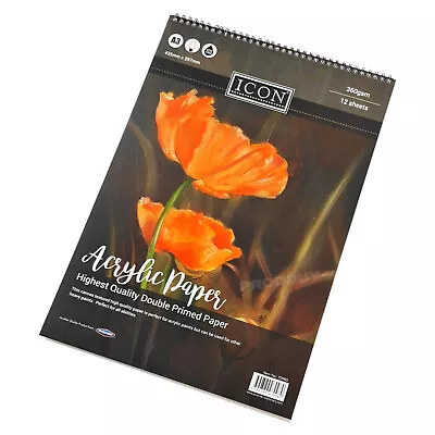 £14.99 • Buy Spiral A3 Acrylic Paper Paint Pad 12 Sheet 360gsm Art Painting Large Sketch Book