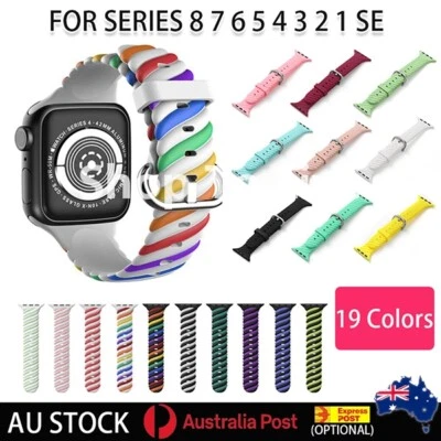 $6.99 • Buy For Apple Watch IWatch Band Sports Strap Series 8 7 6 5 4 3 2 38/40/41/42/44/45