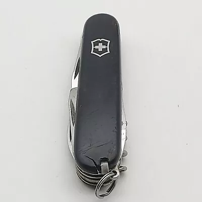 VICTORINOX OFFICER SWISS ARMY SIX-BLADE FOLDING POCKET KNIFE BLACK *please Read • $12