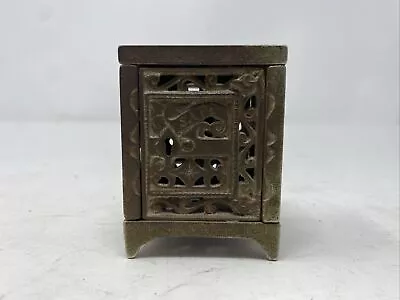 Antique National Cast Iron Safe Coin J&E Stevens Still Bank Toy Without Key 1896 • $25