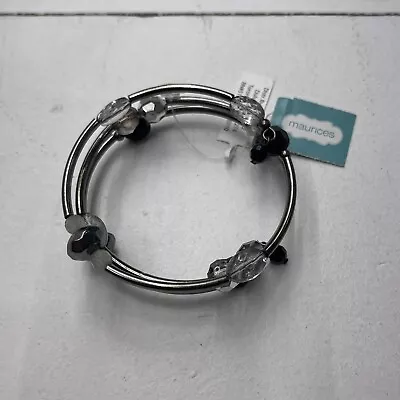 Maurice’s Silver Beaded Wrap Bracelet Bangle • $8