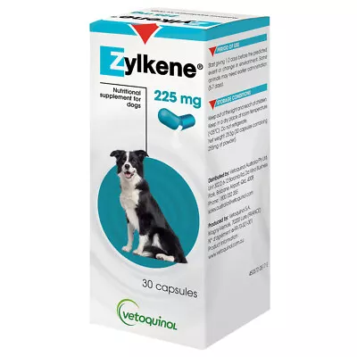Zylkene Nutritional Supplement For Dogs 225mg - 30 Capsules • $68.75