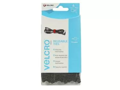 Velcro Brand Velcro Brand One-Wrap Reusable Ties (6) 12Mm X 20Cm Black VEL60388 • £5.77