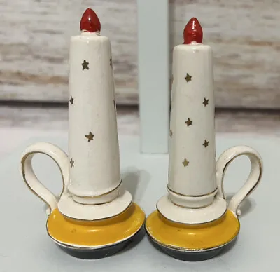 $20 • Buy Christmas Candlestick Vintage Salt & Pepper Shakers Japan Ceramic