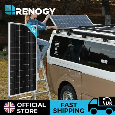 Renogy 200W 400W Solar Panel 12V Mono Off Grid RV Boat Caravan Motorhome • £119.99