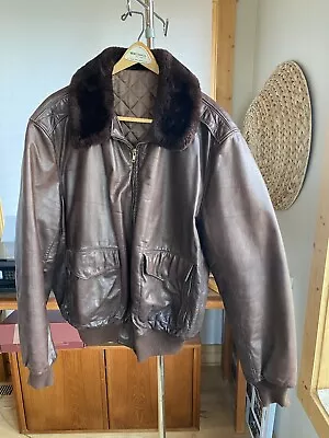 Johnson Leather San Francisco USA Vintage Bomber Leather Flight Jacket • $89
