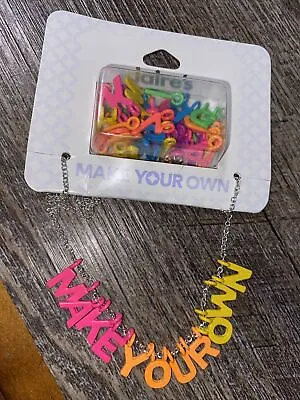 Claire’s Make Your Own Name Word Charm Necklace Jewelry Nwt Neon 80’s • $19.99