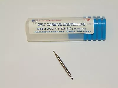 $5.34 • Buy 2 Flute 3/64 X 1/8 X 3/32 X 1-1/2 Double End Mill Solid Carbide Un Coated
