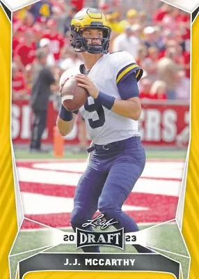 #22 J.J. McCARTHY 2023 Leaf Draft Football GOLD MICHIGAN • $1.99