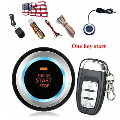 Car Auto Alarm System Security Vibration Alarm Ignition Engine Start Push Button • $33.92