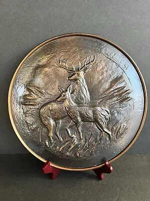 Rare French Villedieu Vintage Handmade Copper Wall Hanging Decorative Plate 12” • $85