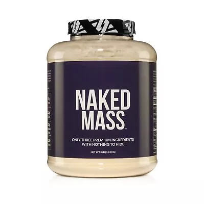 NAKED MASS - Natural Weight Gainer Protein Powder - 8lb Bulk GMO Free Glute... • $89.99