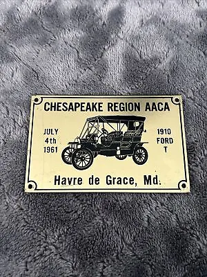 1961 Metal Chesapeake Region Auto Show Dash Plaque AACA Havre De Grace MD • $49.99