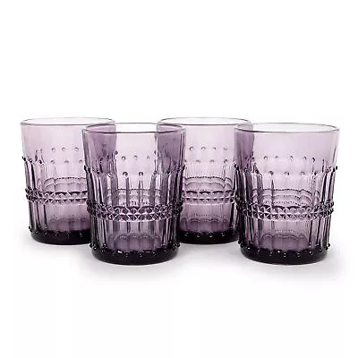 American Atelier Vintage Old Fashion Whiskey Glasses Set Of 4 -Purple • $49.99