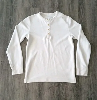 Goodfellow Co Thermal Mens Small White Waffle Knit Quarter Button Down • $9.77