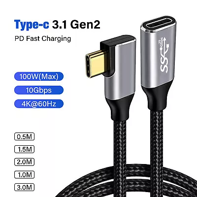 $15.99 • Buy USB Type C Extension Cable USB 3.1 Male To Female Extender Charging Cord PD 100W