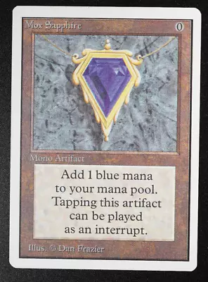 Mox Sapphire NM Unlimited MTG Magic: The Gathering Card Reserved List 1993 • $286.37