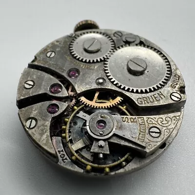 Vintage Gruen Guild Cal 707 17 Jewel Watch MOVEMENT With Radium Dial- For Repair • $60