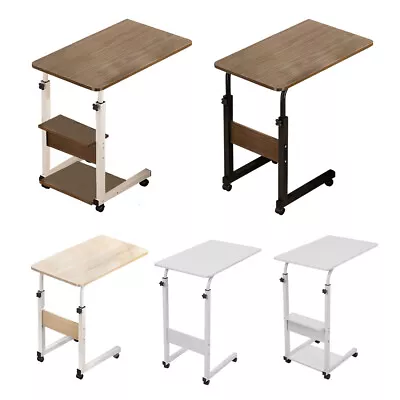 Mobile Over Bed Chair Table Desk Hospital Height Adjustable Overbed Laptop Tray • £13.95