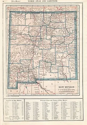 1921 Antique NEW MEXICO State Map Original Vintage Map Of New Mexico 1050 • $22.05