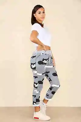 Womens Joggers Italian Floral Print Trousers Casual Jogging Bottoms Ladies Pants • £13.99