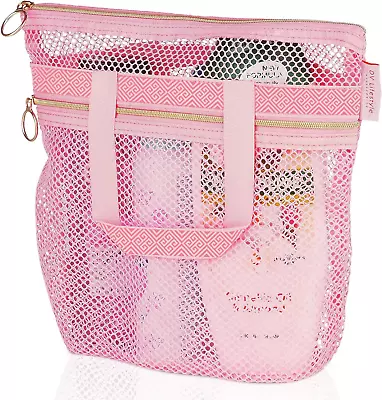 Mesh Shower Caddy Portable 10.2X9.9'' Shower Bag With Zipper & 2 Pockets. Shower • $14.74