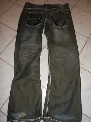 Do Denim Black Men's Adult Jeans  40 X 33 Vintage Zip Fly Leather Mz8016 • $19.99