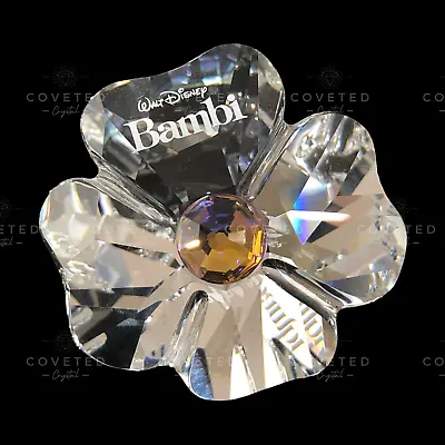 Swarovski Crystal DISNEY BAMBI FLOWER TITLE PLAQUE 955432 Mint Rare Boxed • £65
