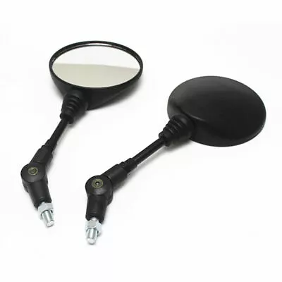 Motorcycle Folding 10mm Round Rear View Mirrors & Mirror Adaptor ATV Universal • $23.99