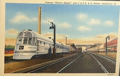 $9.95 • Buy Denver Zephyr And Chicago Burlington Quincy Station Galesburg, IL
