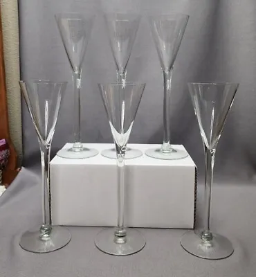 $27.20 • Buy Vintage Trumpet Champagne Flutes Wine Glass Set Of 6 Long Stem Toasting Glasses