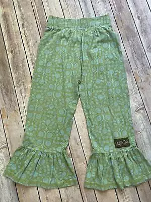 Matilda Jane Size 8 Hotline Leafy Big Ruffles Green Aqua B9 • $17.99