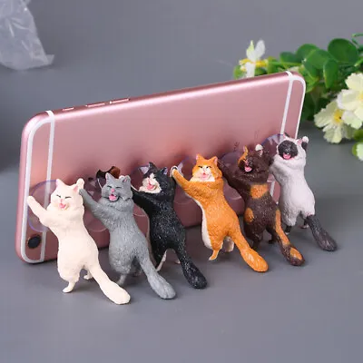 Cat Support Mobile Tablets Stand Cats Desk Cute Mobile Phone Holder Sucker • £2.99
