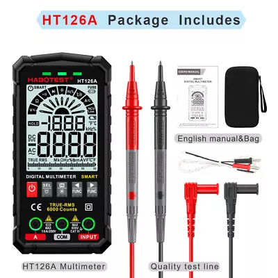 HABOTEST HT126 HT127 Series Digital Multimeter AC Voltmeter Tester Smart Meter • $20.98