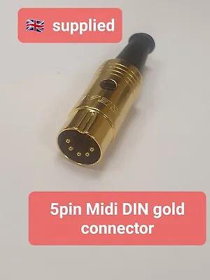 5 Pin Male DIN Plug 180 Degree Midi Synth NAIM QUAD Audio Connector Gold • £3.15
