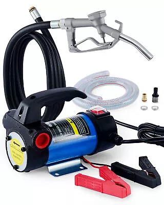 OMT 12V DC 12GPM Electric Fuel Transfer Pump Kit With Nozzle & Hoses For Diesel • $60.39