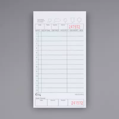 2000-Pack 2 Part Green & White Carbonless Guest Order Check Pad With Receipt • $64.97