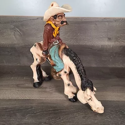 Vtg 1977 Universal Statuary Corp. #523 Western Cowboy Sheriff Horse Sculpture • $199.95