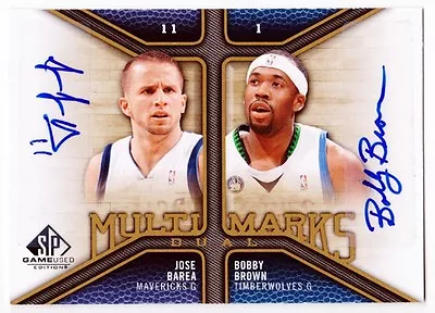 Jose Barea Bobby Brown 2009 -10 SP Game Used Multimarks #MD-BJ Dual AUTOGRAPH • $24.99