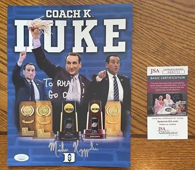 Mike Krzyzewski Coach K Autographed Photo Duke Blue Devils 8.5x11 JSA Cert • $59.99