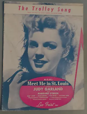 JUDY GARLAND Vintage Sheet Music: The Trolley Song- Meet Me In St Louis 1944 • $5.89